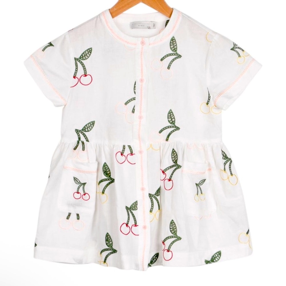 Stella McCartney White Dress with Cherry Print